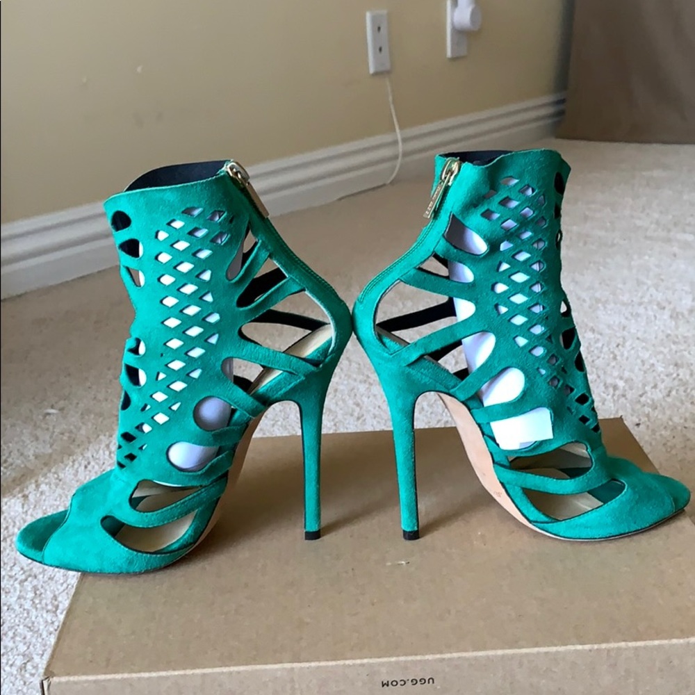 Jimmy Choo Imogen Green Cage Sandal - Picture 4 of 6